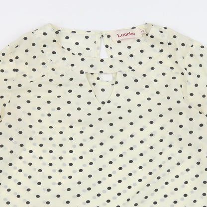 Womens UK Size 8 Louche Ivory Basic Blouse