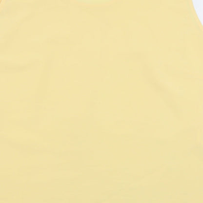 Debenhams Womens Yellow Polyester Basic Tank Size 14 Round Neck