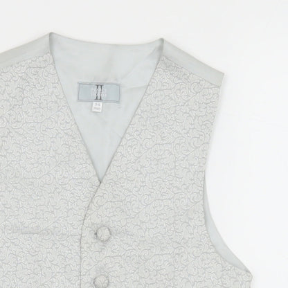 Pearce Fionda Boys Silver Geometric Jacket Waistcoat Size 5-6 Years Button