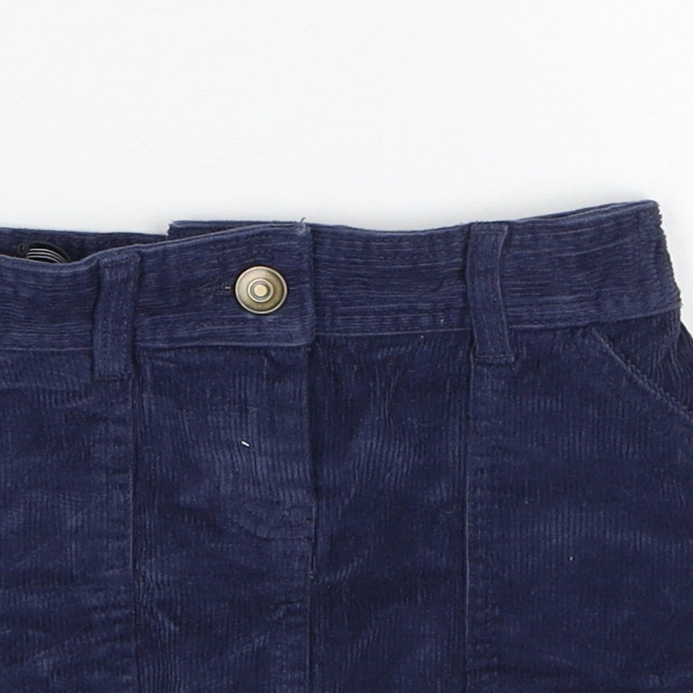 John Lewis Girls Blue Cotton A-Line Skirt Size 3 Years Regular Zip