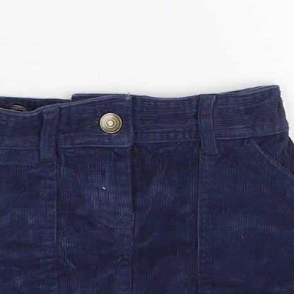 John Lewis Girls Blue Cotton A-Line Skirt Size 3 Years Regular Zip