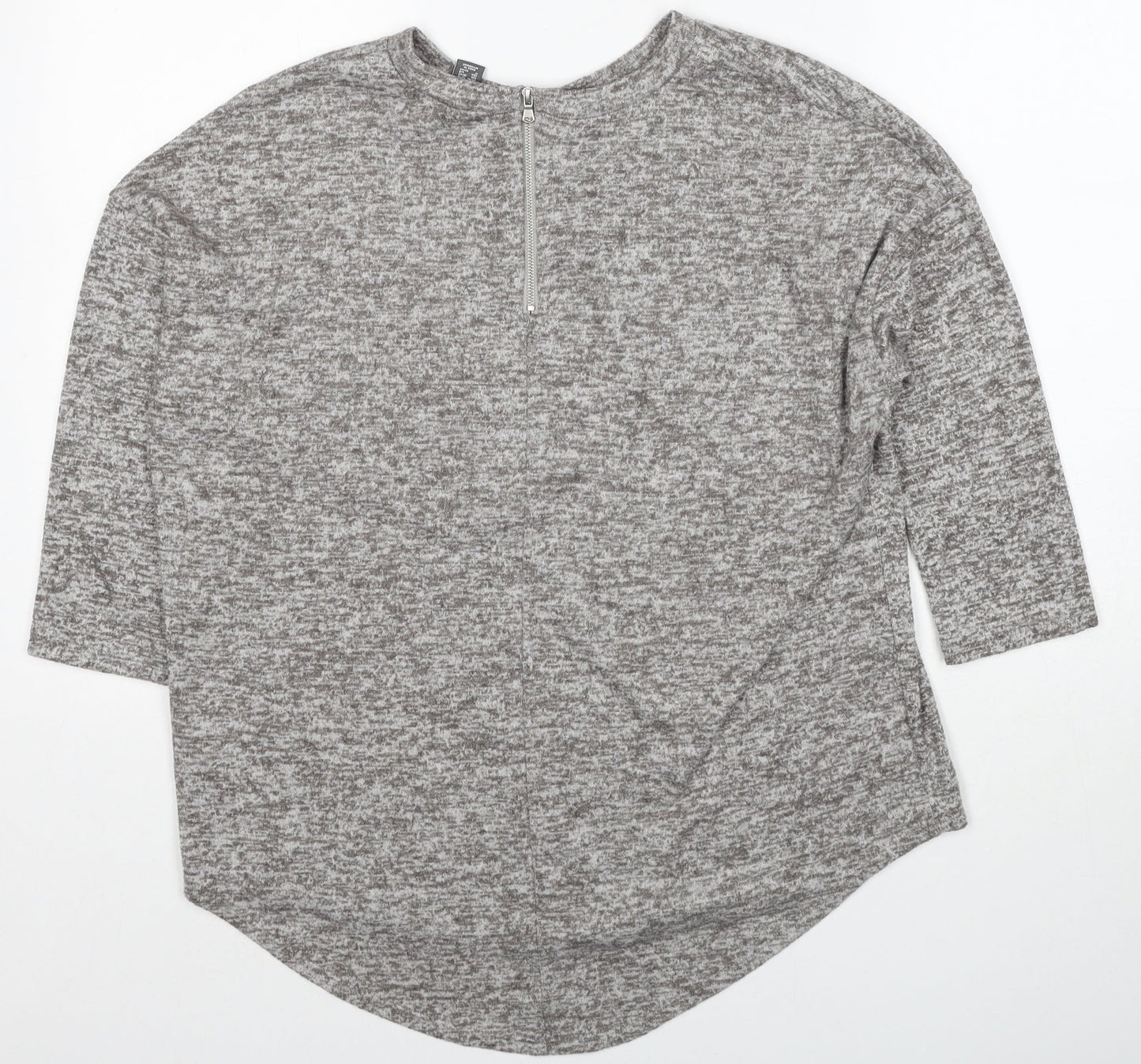 Primark Womens Grey Round Neck Polyester Pullover Jumper Size 10 - Size 10-12