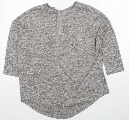 Primark Womens Grey Round Neck Polyester Pullover Jumper Size 10 - Size 10-12