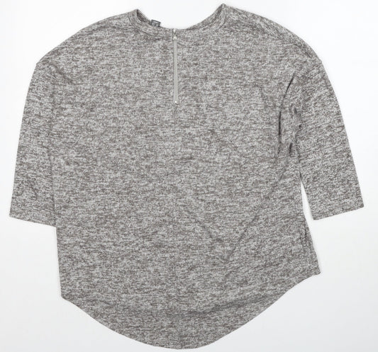 Primark Womens Grey Round Neck Polyester Pullover Jumper Size 10 - Size 10-12