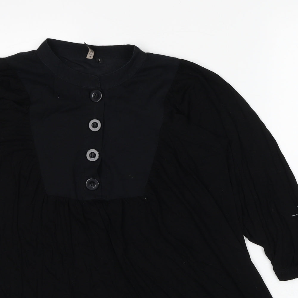 Womens UK Size 6 Topshop Black Basic T-Shirt