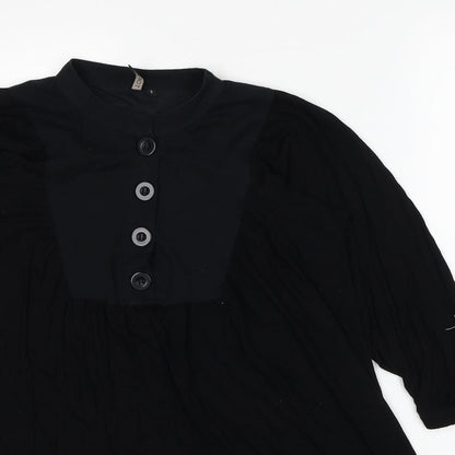 Womens UK Size 6 Topshop Black Basic T-Shirt