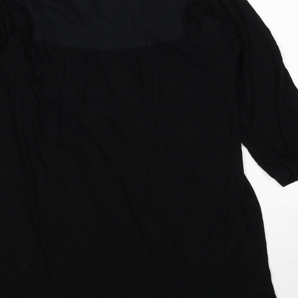 Womens UK Size 6 Topshop Black Basic T-Shirt