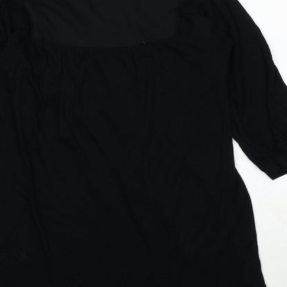Womens UK Size 6 Topshop Black Basic T-Shirt