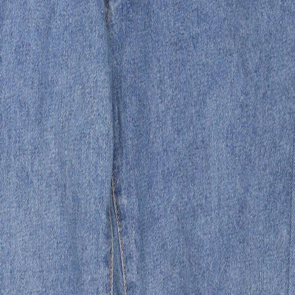 Liquor & Poker Womens Blue Cotton Straight Jeans Size 10 Regular Zip