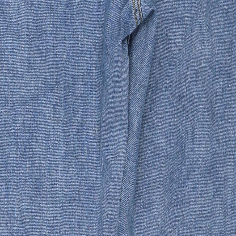 Liquor & Poker Womens Blue Cotton Straight Jeans Size 10 Regular Zip