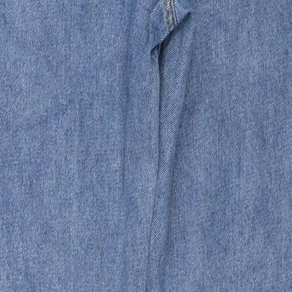 Liquor & Poker Womens Blue Cotton Straight Jeans Size 10 Regular Zip