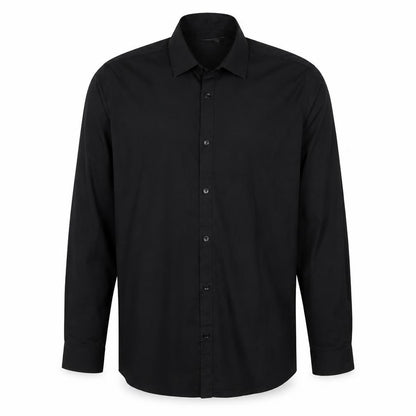 Mens UK Size 15 Primark Black  Button-Up Long Sleeve Casual Shirt
