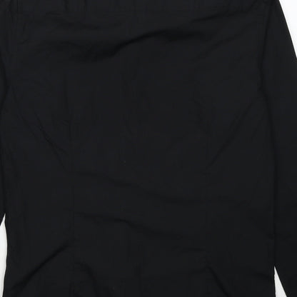 Primark Mens Black Polyester Button-Up Size 15 Collared Button