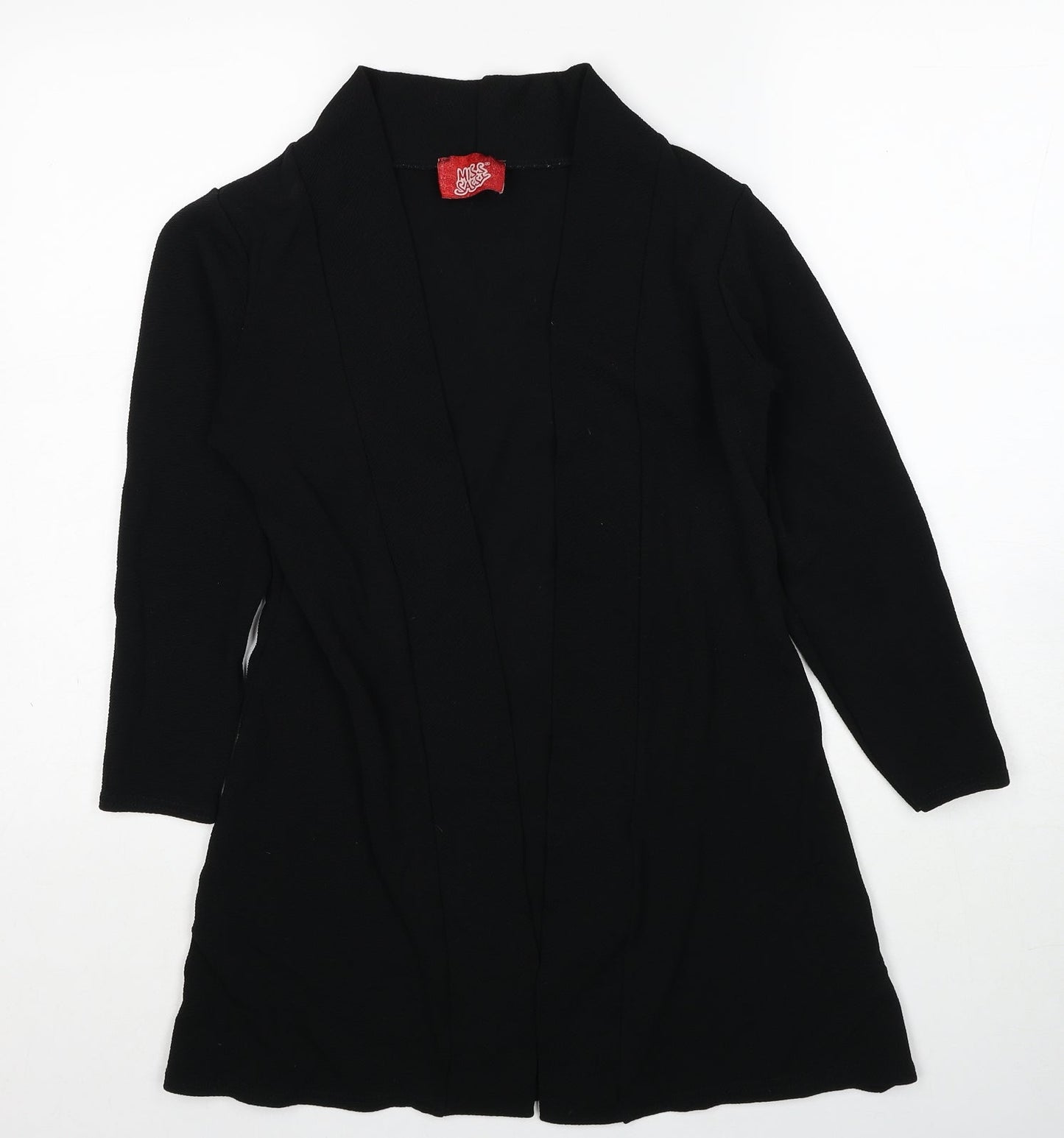 Miss Sassy Womens Black Polyester Kimono Blouse Size S V-Neck