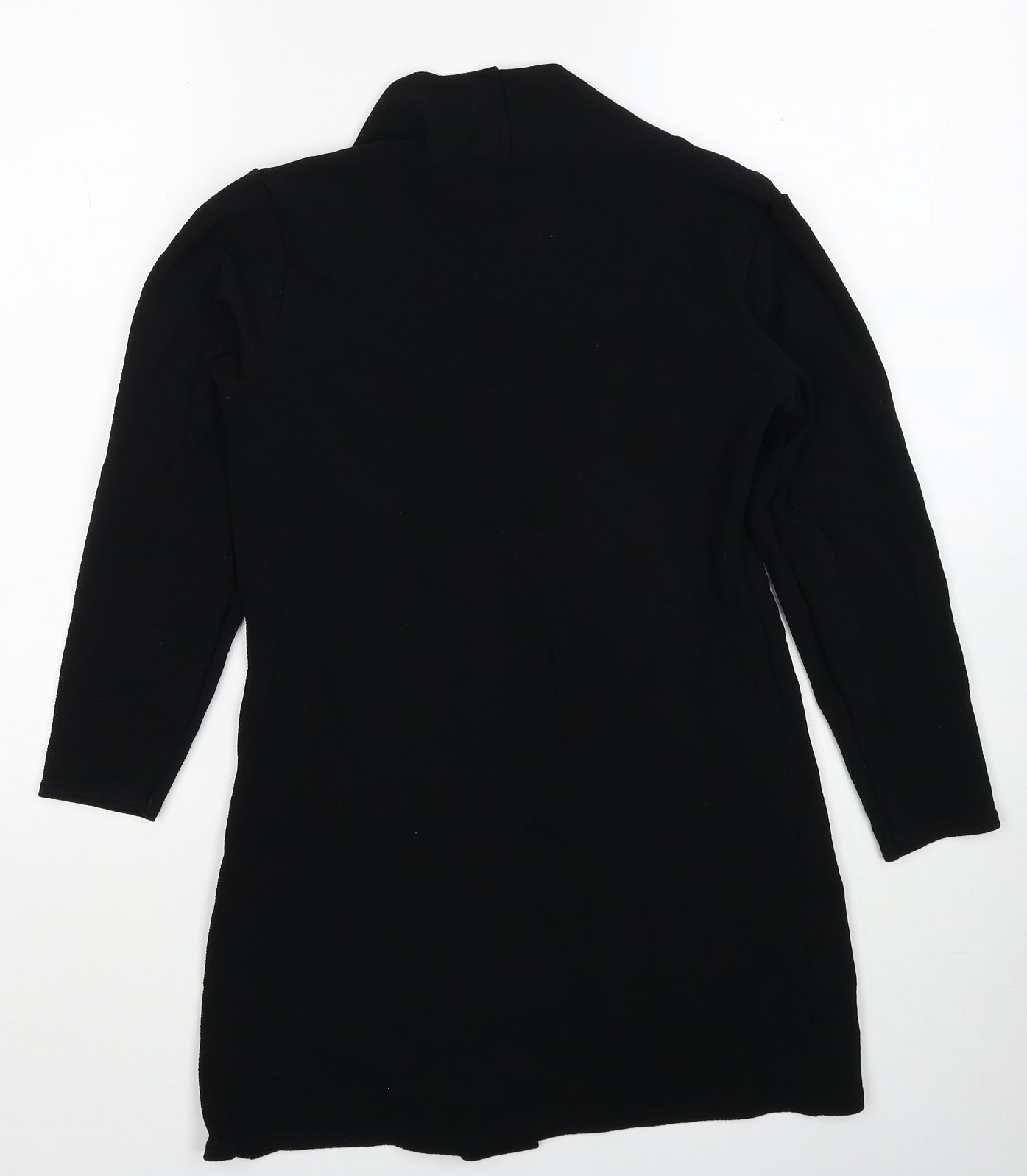 Miss Sassy Womens Black Polyester Kimono Blouse Size S V-Neck