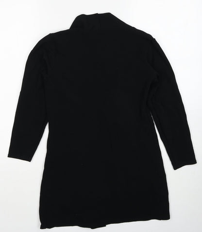 Miss Sassy Womens Black Polyester Kimono Blouse Size S V-Neck