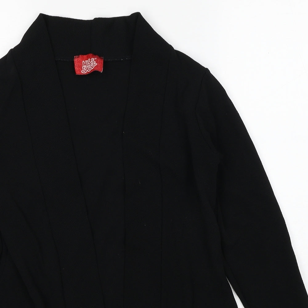 Miss Sassy Womens Black Polyester Kimono Blouse Size S V-Neck