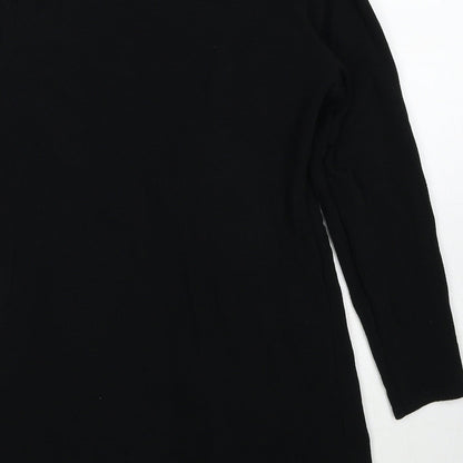 Miss Sassy Womens Black Polyester Kimono Blouse Size S V-Neck