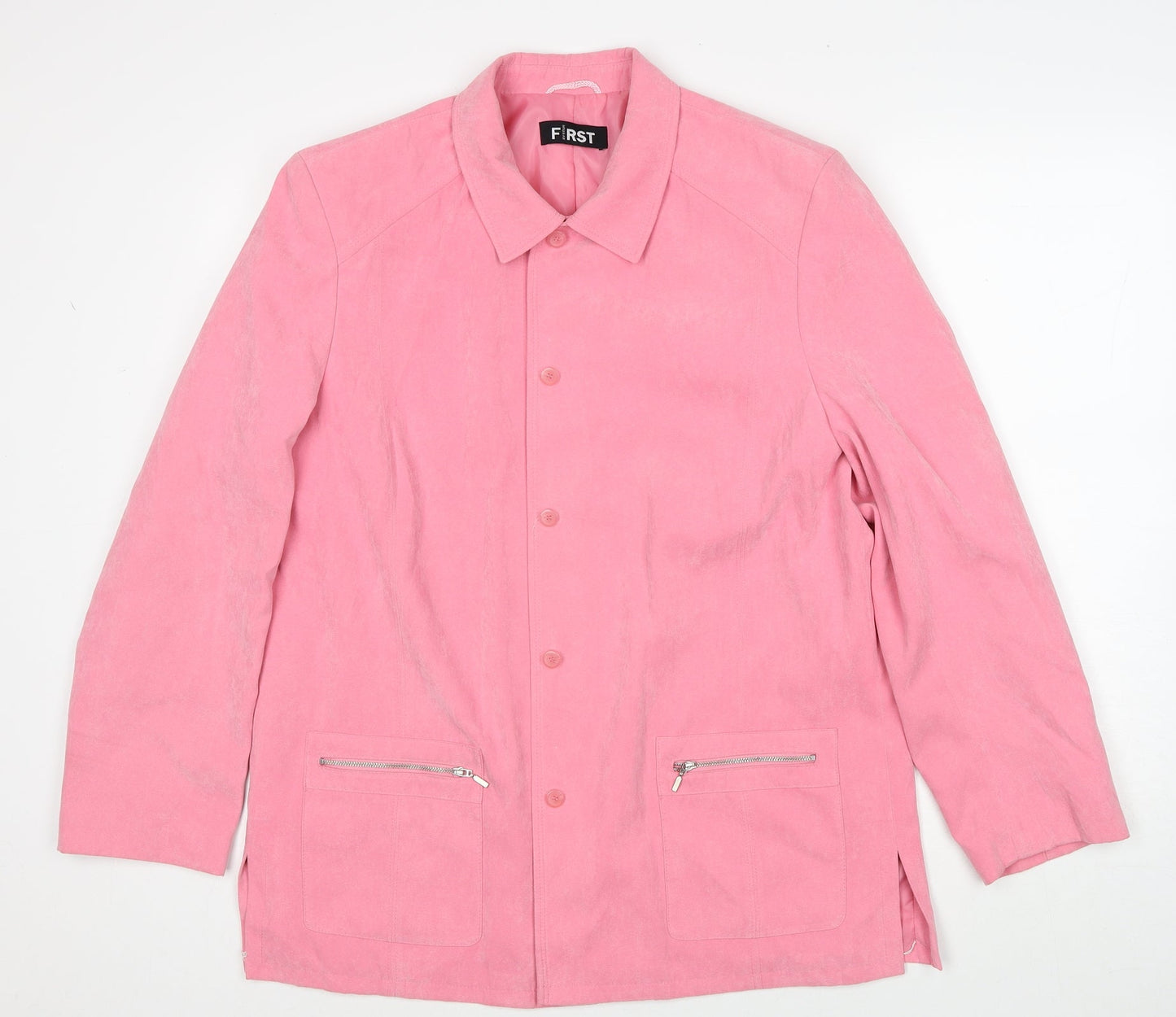 First Avenue Womens Pink Jacket Size 14 Button