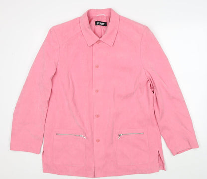 First Avenue Womens Pink Jacket Size 14 Button