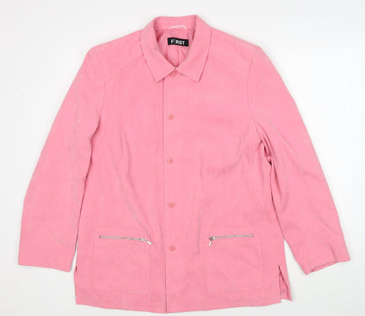 First Avenue Womens Pink Jacket Size 14 Button