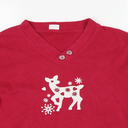 Damart Womens Pink Polyester Pullover Sweatshirt Size M Pullover - Christmas Reindeer