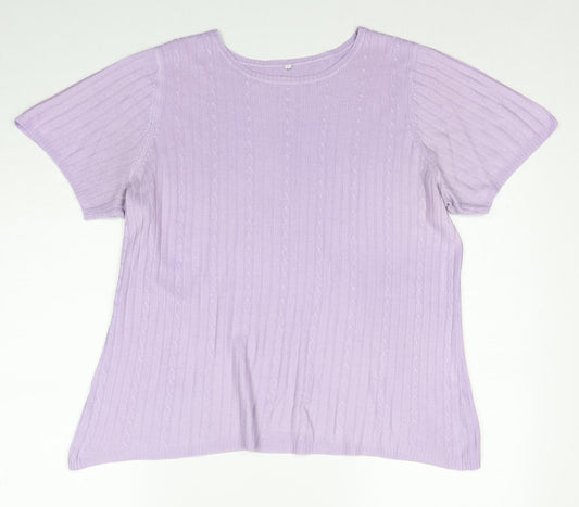 BHS Womens Purple Round Neck Acrylic Pullover Jumper Size 18