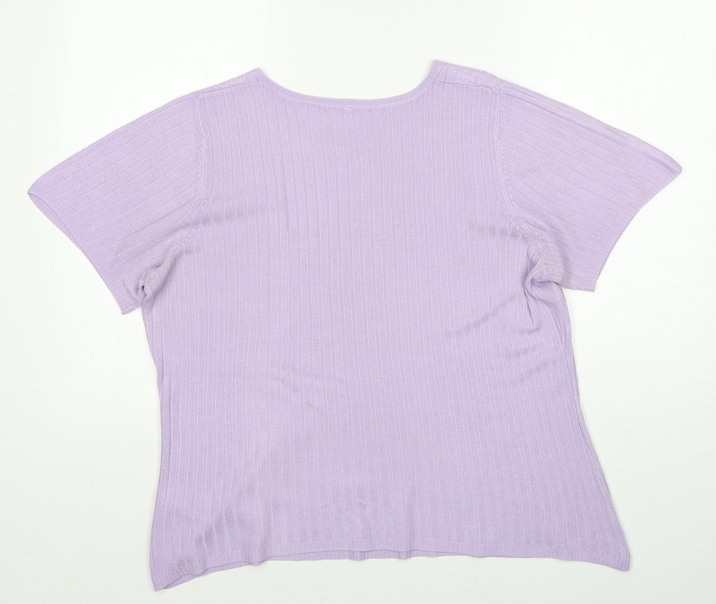 BHS Womens Purple Round Neck Acrylic Pullover Jumper Size 18