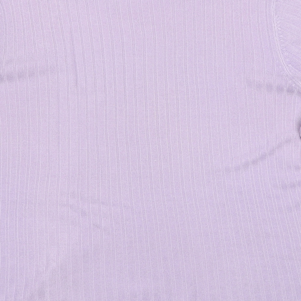 BHS Womens Purple Round Neck Acrylic Pullover Jumper Size 18