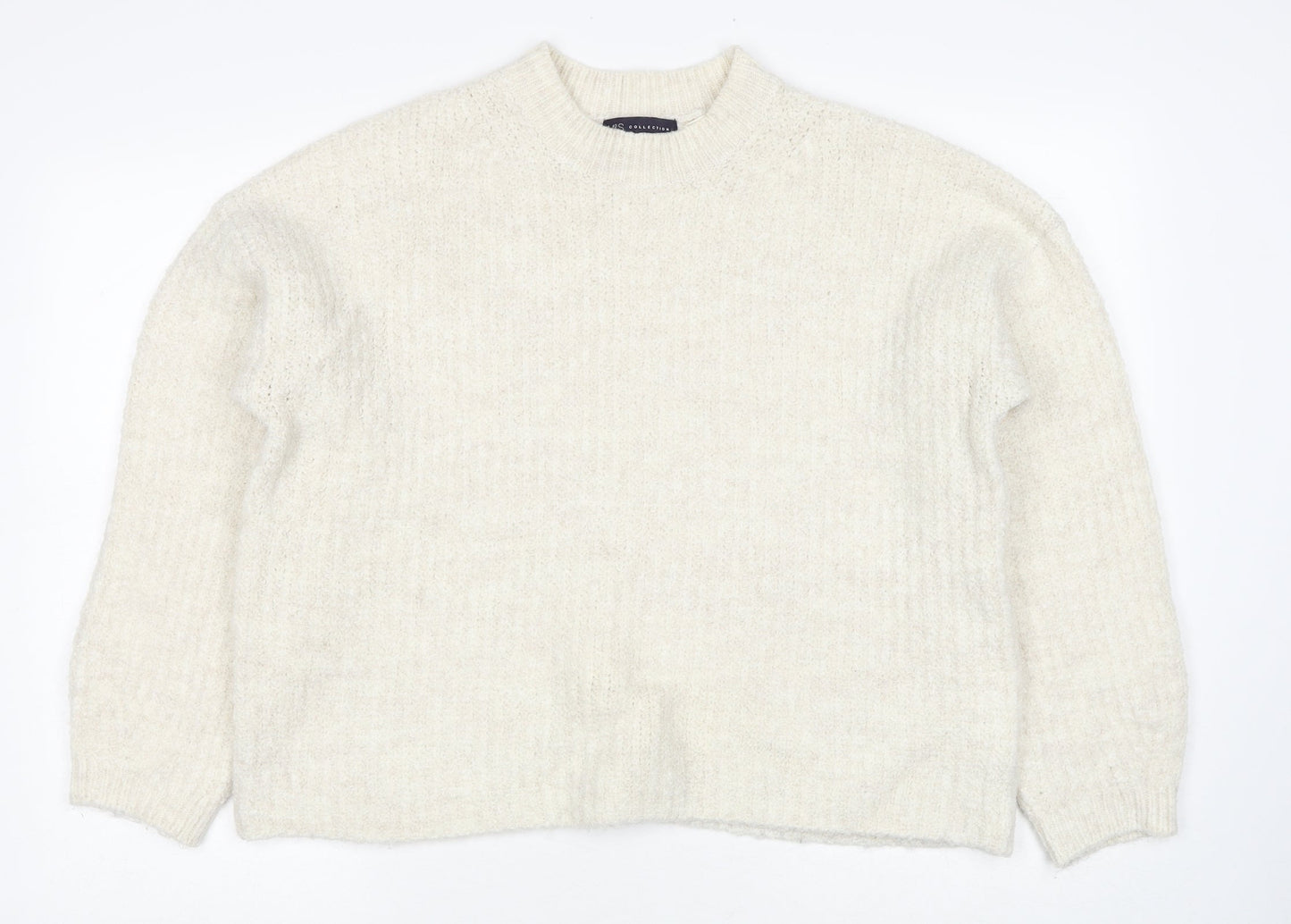 Womens UK Size 12 Marks and Spencer White Pullover Jumper
