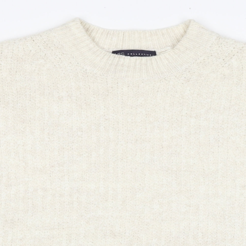 Womens UK Size 12 Marks and Spencer White Pullover Jumper