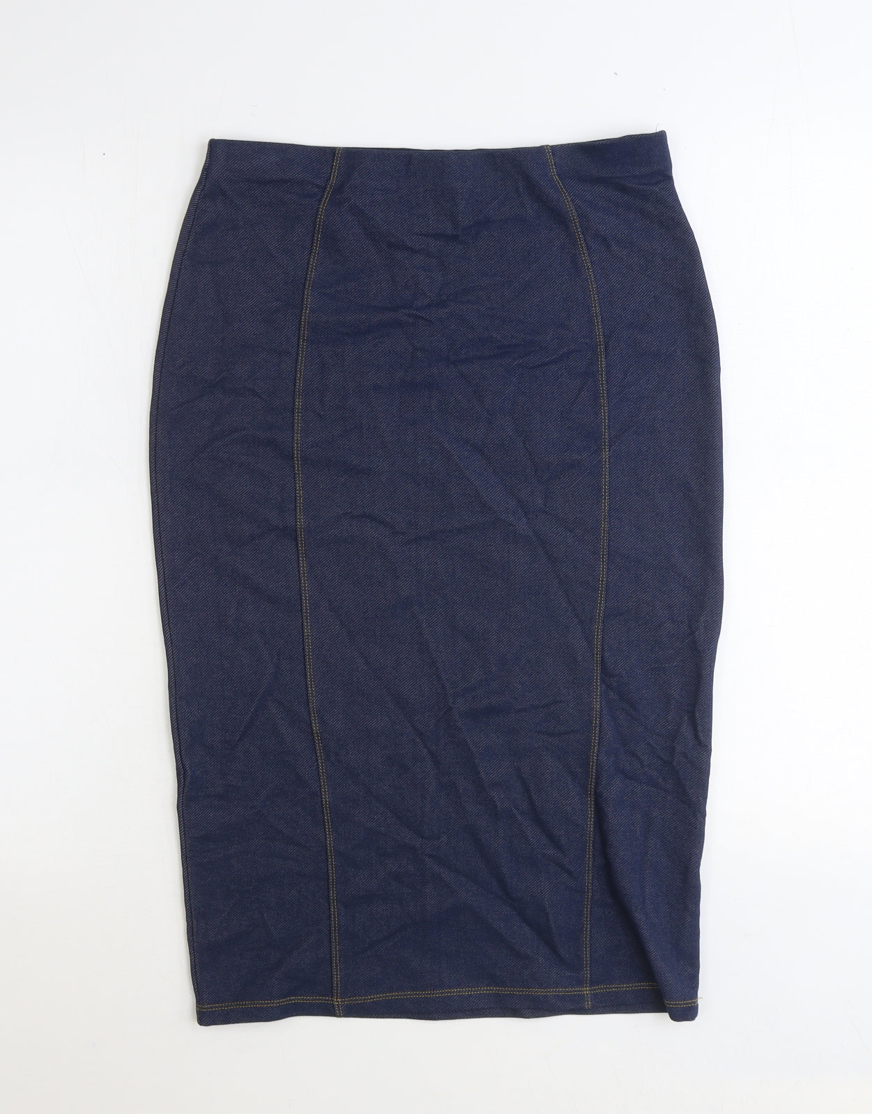 Dorothy Perkins Womens Blue Polyester Straight & Pencil Skirt Size 10