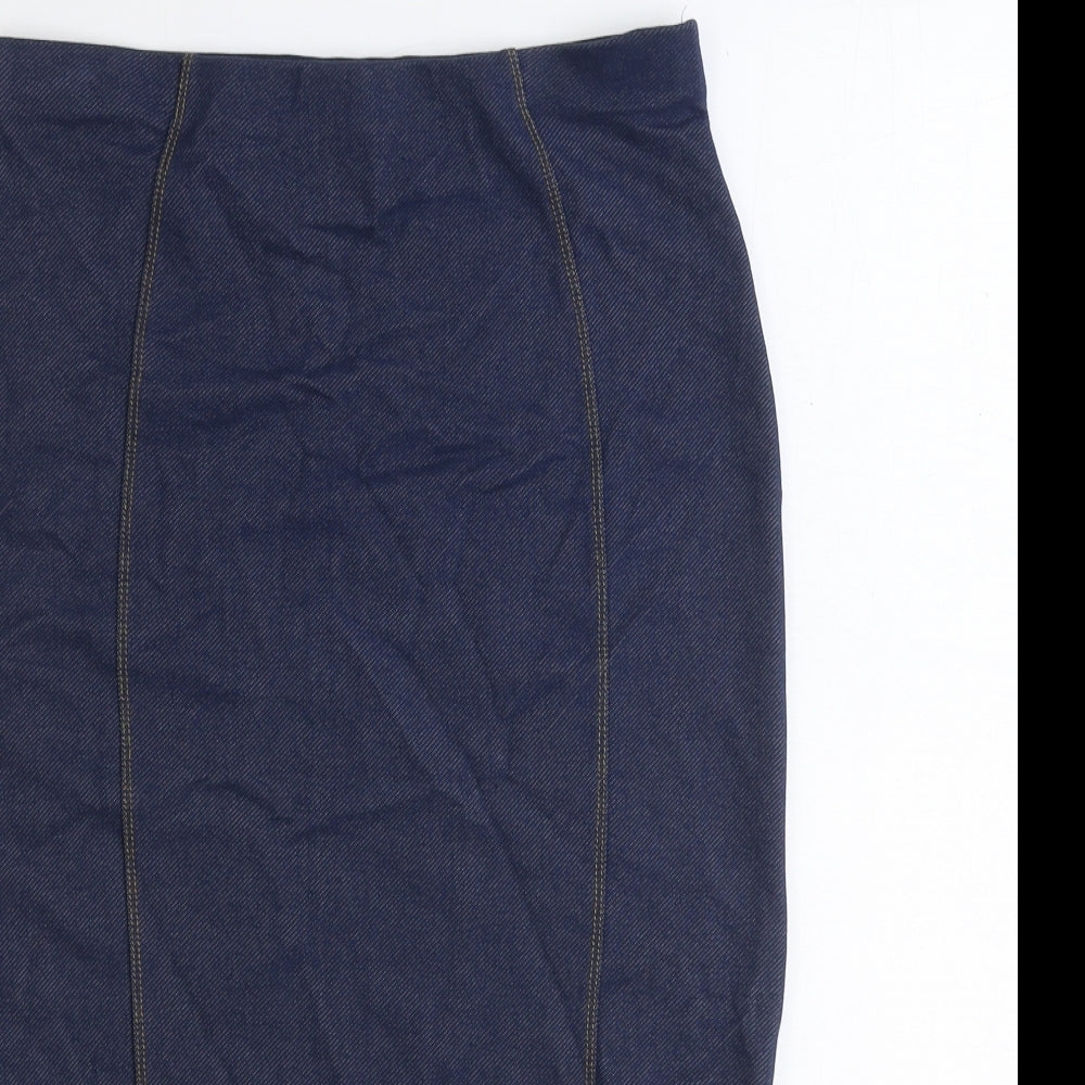 Dorothy Perkins Womens Blue Polyester Straight & Pencil Skirt Size 10