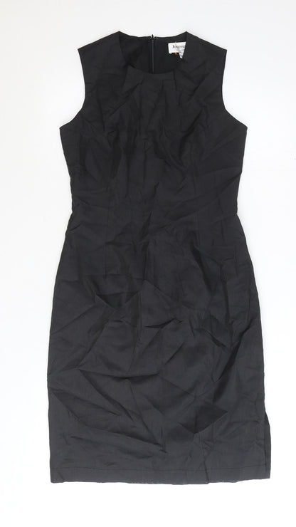 Josephine Sasso Womens Black Polyester Pencil Dress Size S Scoop Neck Zip