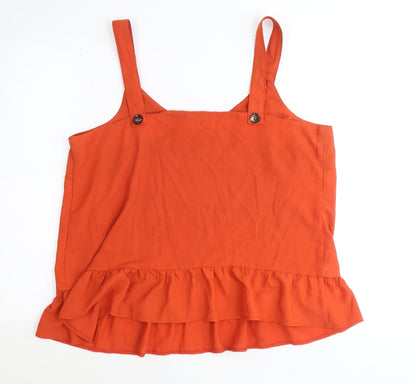 Womens UK Size 18 Papaya Orange Basic Tank