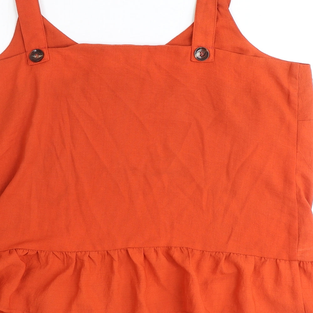 Womens UK Size 18 Papaya Orange Basic Tank