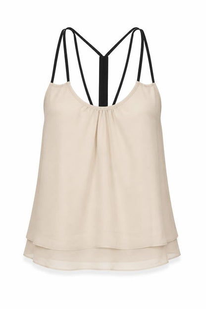 Womens UK Size 8 River Island Beige Basic Tank
