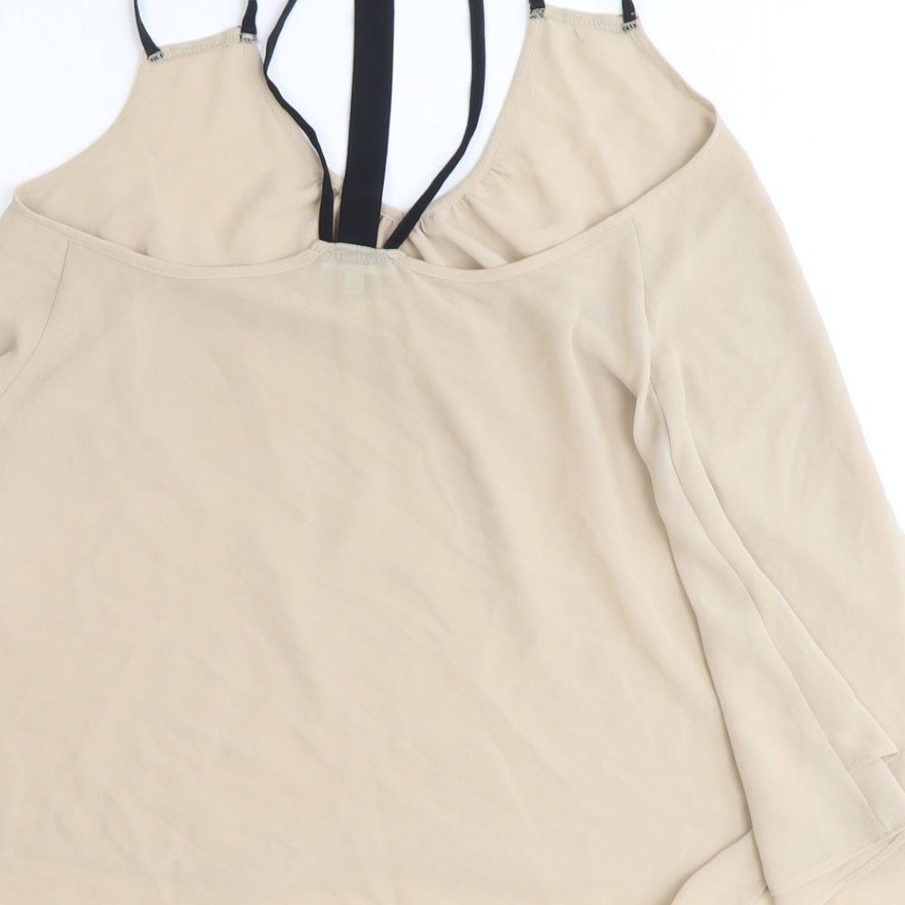 Womens UK Size 8 River Island Beige Basic Tank