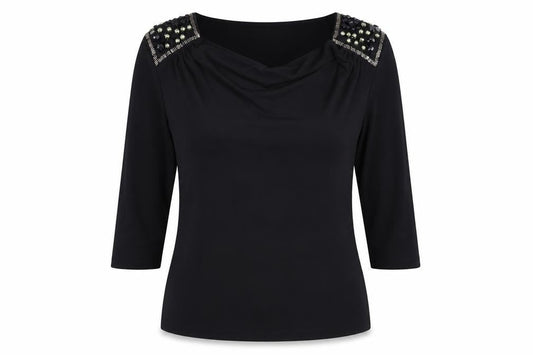 Womens UK Size M CC Black Basic T-Shirt