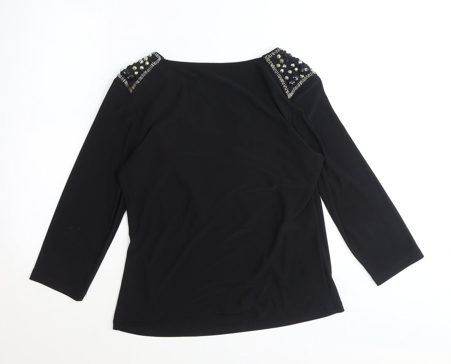 Womens UK Size M CC Black Basic T-Shirt