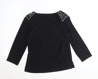Womens UK Size M CC Black Basic T-Shirt
