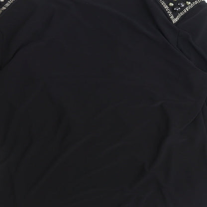 Womens UK Size M CC Black Basic T-Shirt