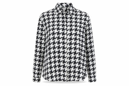 jenni R Womens Black Geometric Polyester Basic Blouse Size 14 High Neck