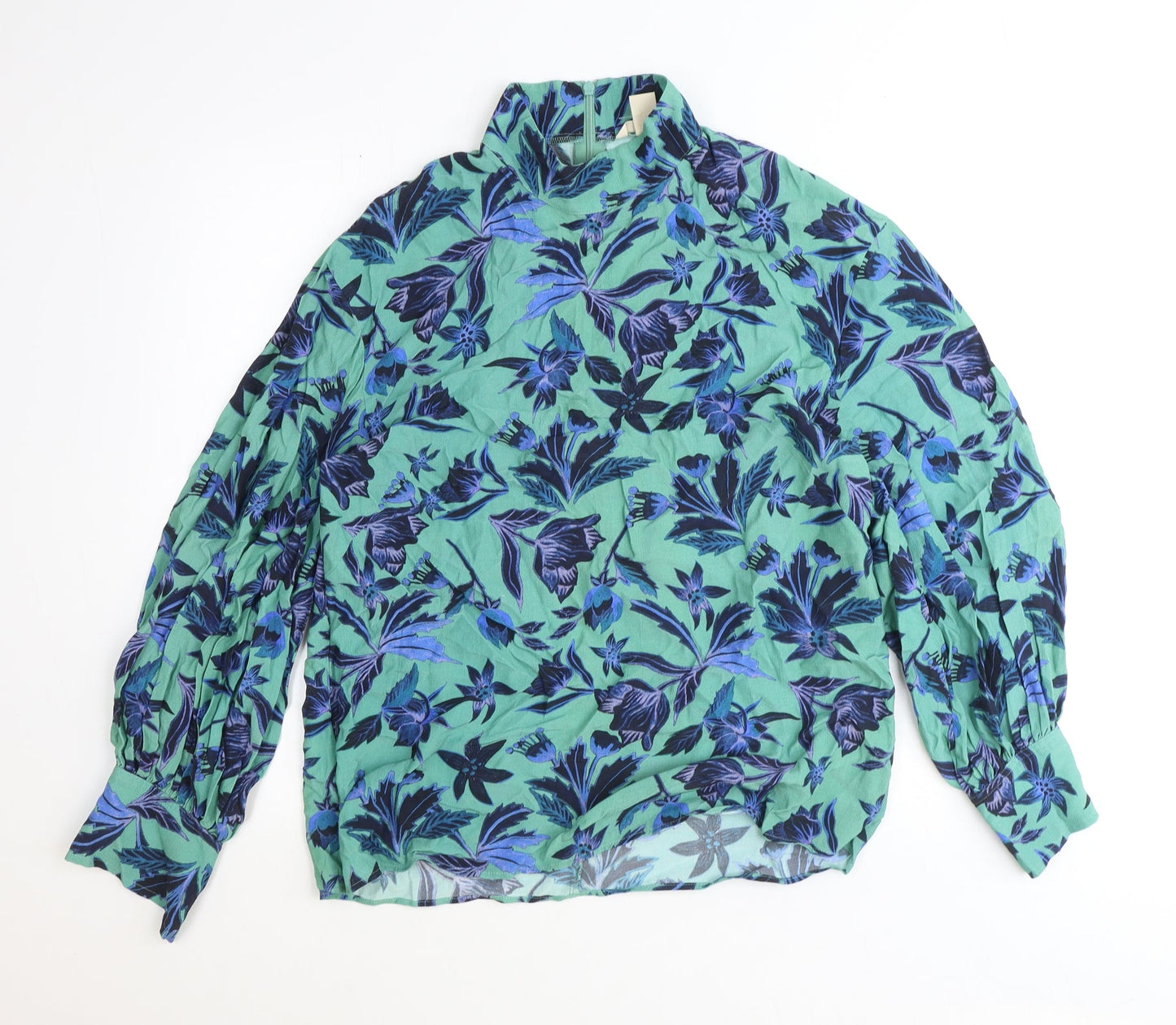 Womens UK Size 8 H&M Blue Basic Blouse