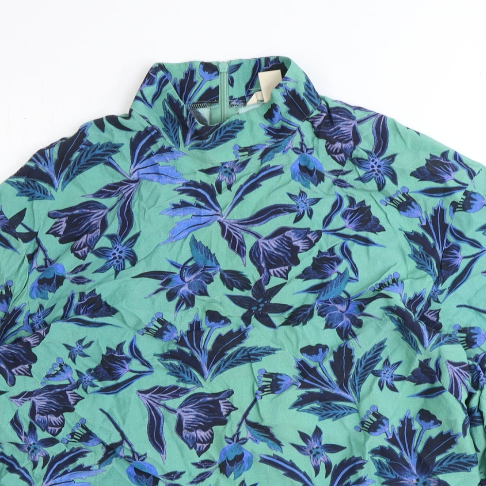 Womens UK Size 8 H&M Blue Basic Blouse