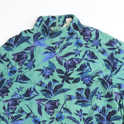 Womens UK Size 8 H&M Blue Basic Blouse
