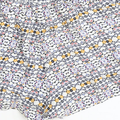 H&M Womens Blue Geometric Polyester Skimmer Shorts Size 6 Regular Pull On