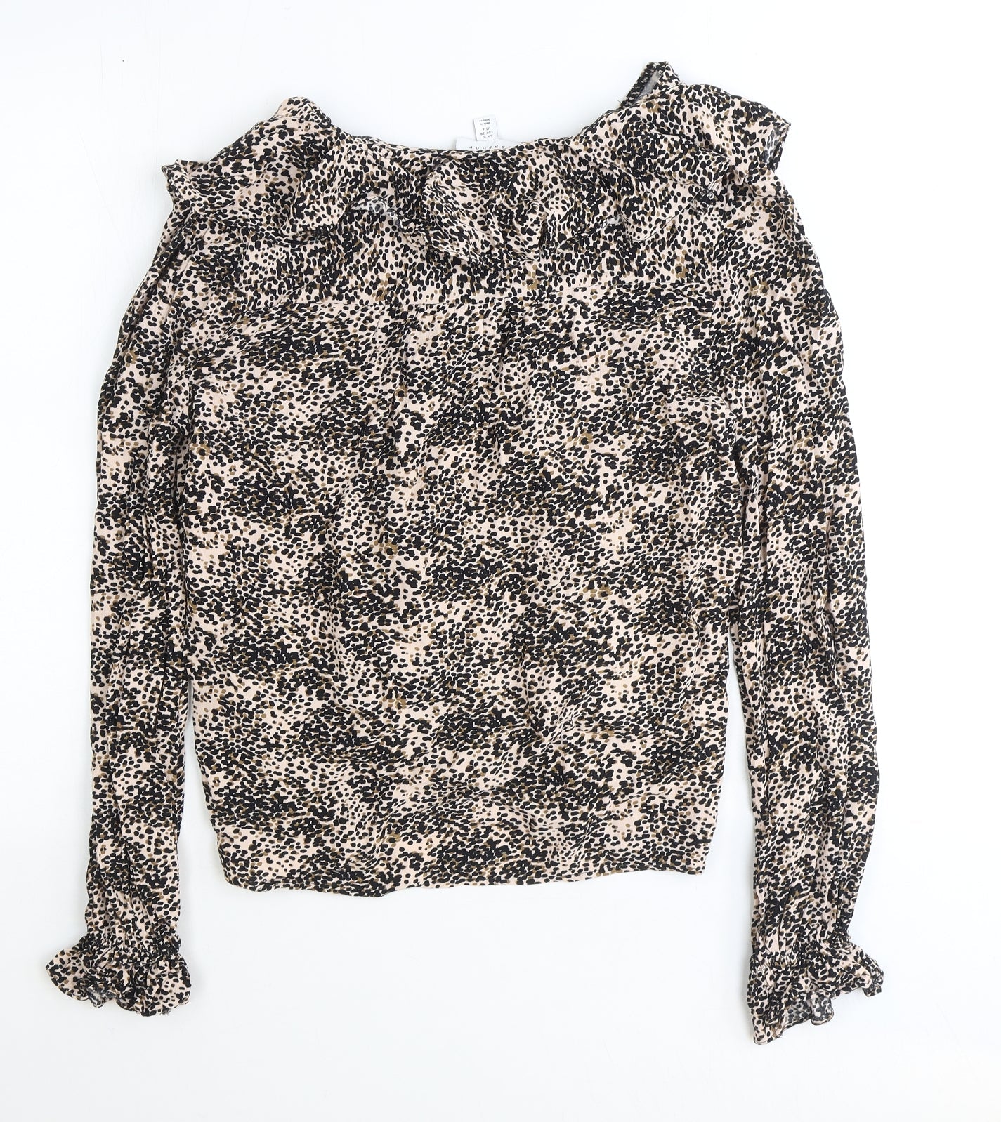 Womens UK Size 10 Topshop Brown Basic Button-Up