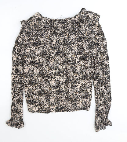 Womens UK Size 10 Topshop Brown Basic Button-Up