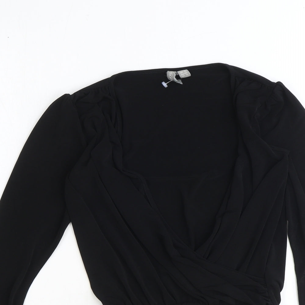 Womens UK Size 4 ASOS One-Piece Black Bodysuit